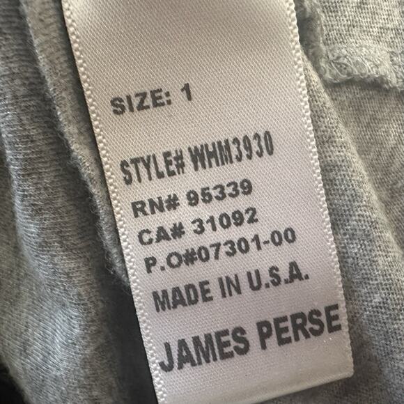 James Perse Sheer Slub Casual V Neck Gray Sz 1 / S - Picture 6 of 6